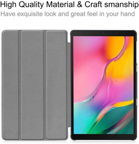 Луксозен кожен калъф тефтер TRI-FOLD и стойка за Samsung Galaxy Tab A 2019 10.1 T510 / T515 цикламен 